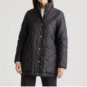 JCrew Signature Quilted Black Puffer Jacket. Size Medium Petit
